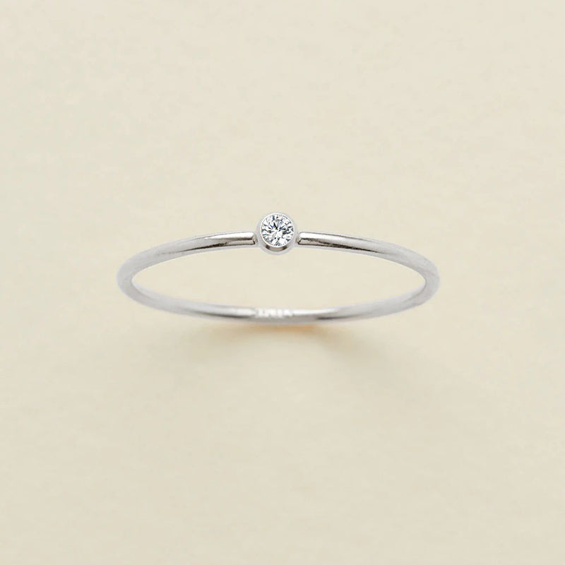 Single Diamond Birthstone Ring