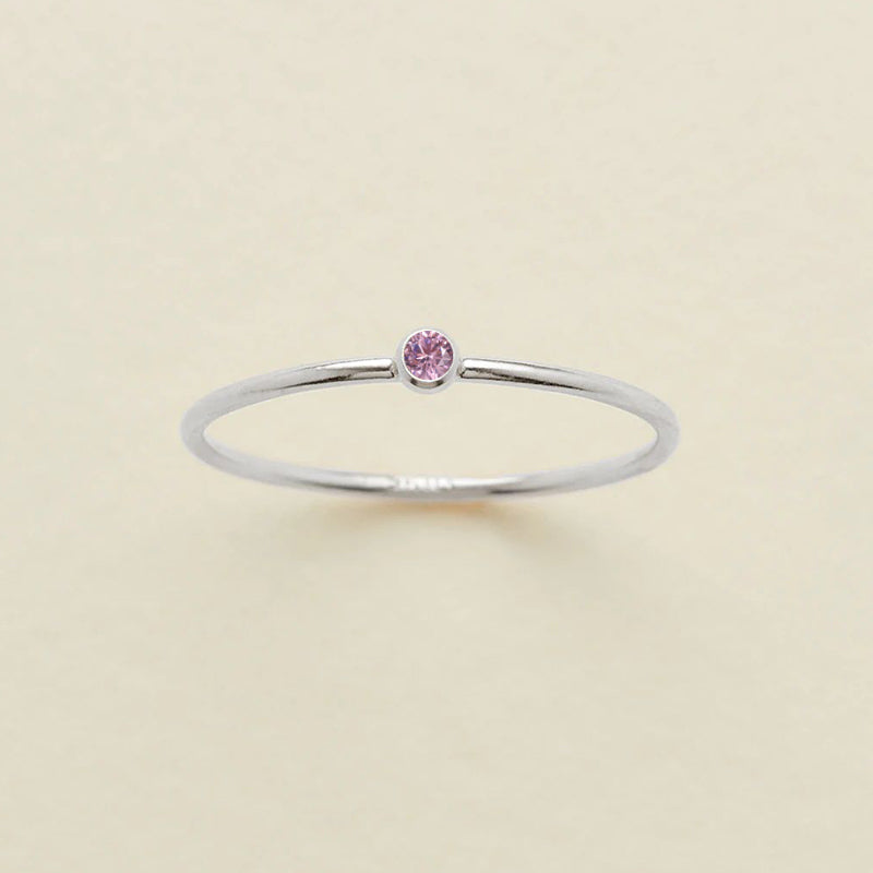 Single Diamond Birthstone Ring