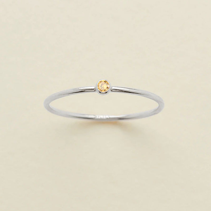 Single Diamond Birthstone Ring