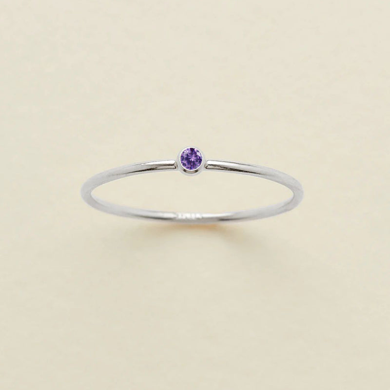 Single Diamond Birthstone Ring