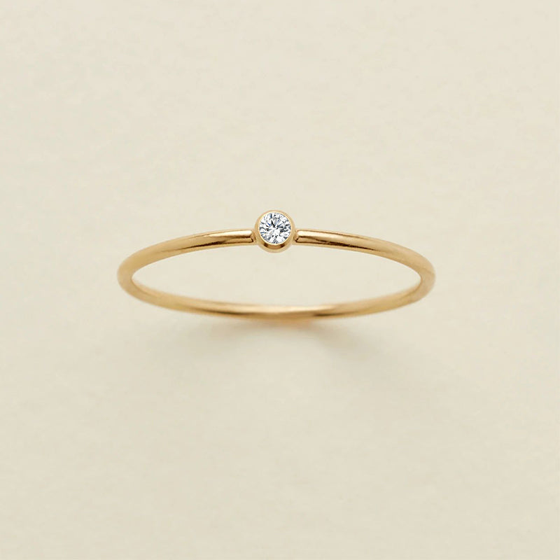 Single Diamond Birthstone Ring