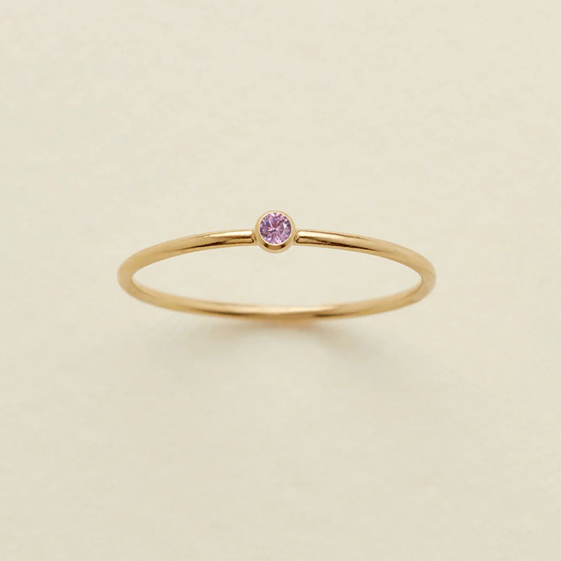 Single Diamond Birthstone Ring
