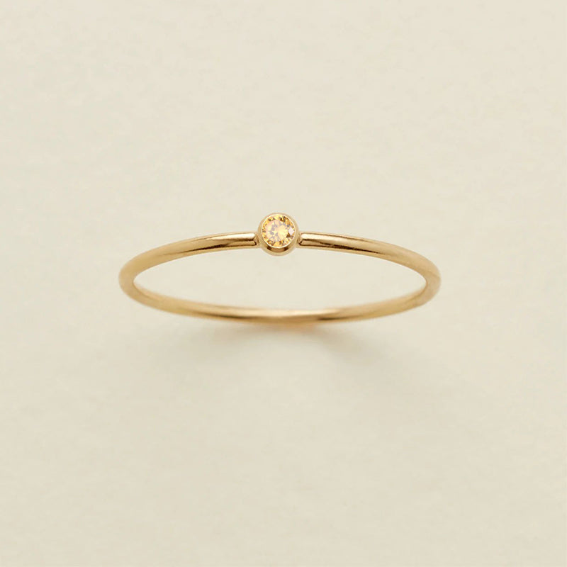 Single Diamond Birthstone Ring