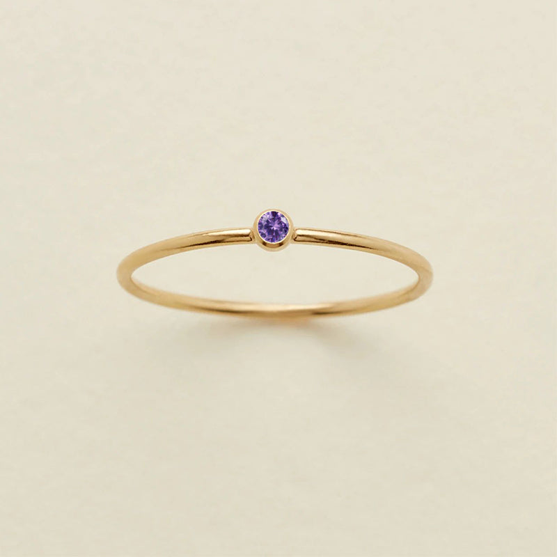 Single Diamond Birthstone Ring