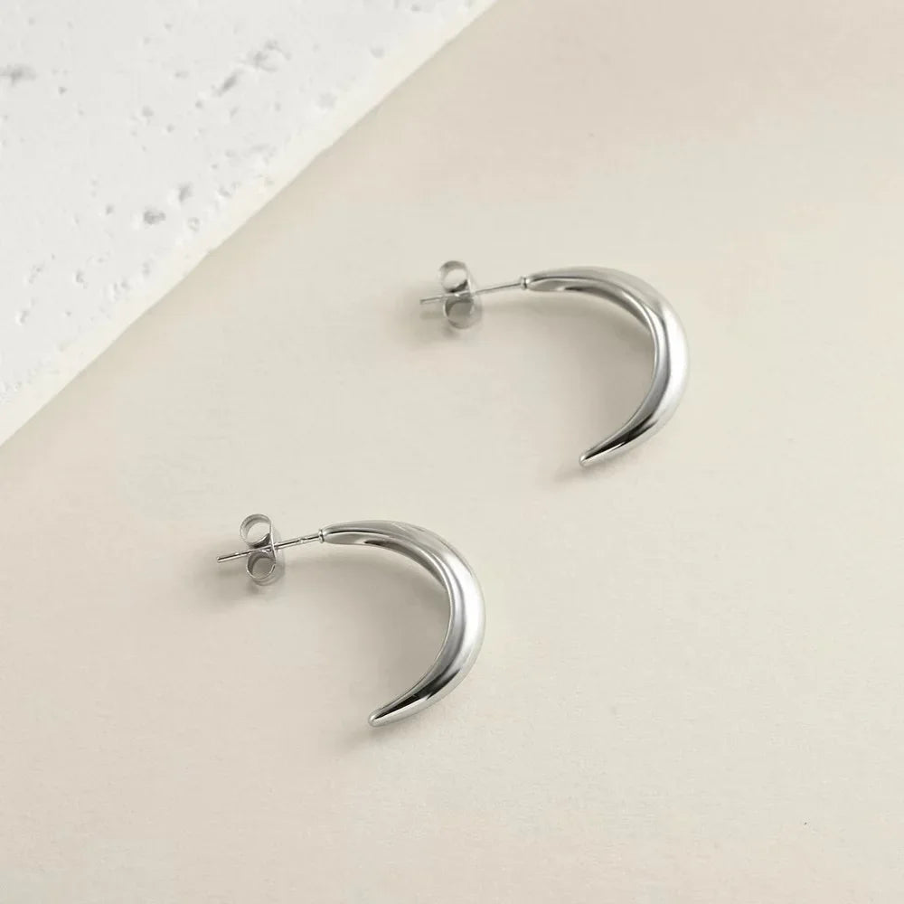 C Shape Stainless Steel Earrings for Women