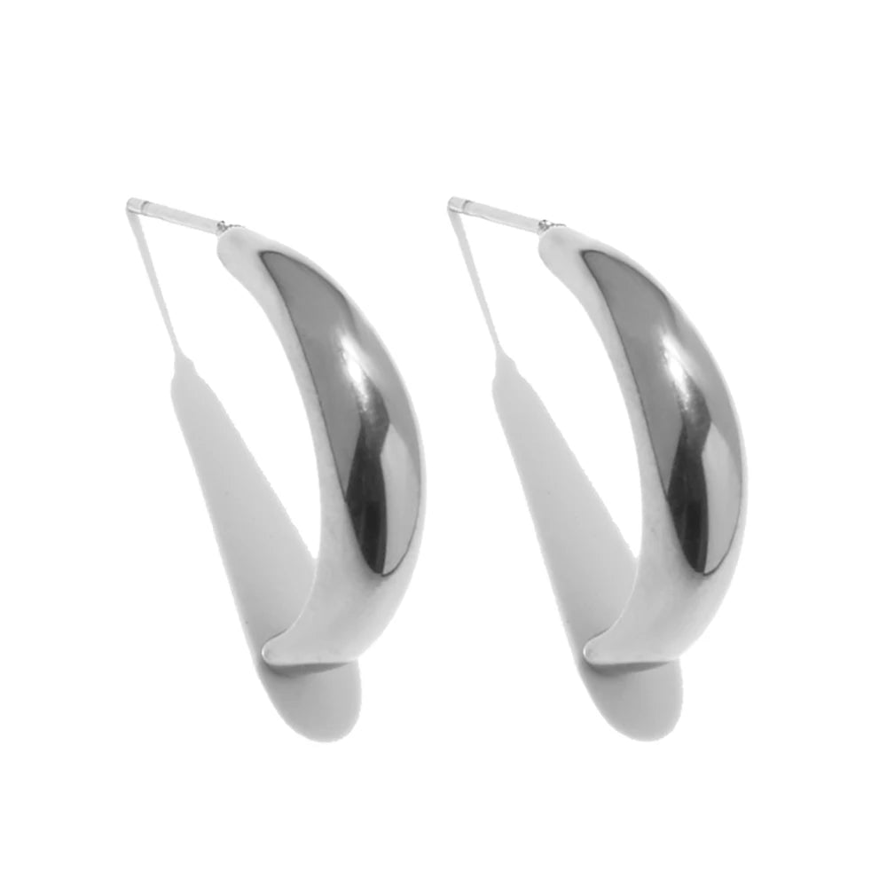 C Shape Stainless Steel Earrings for Women