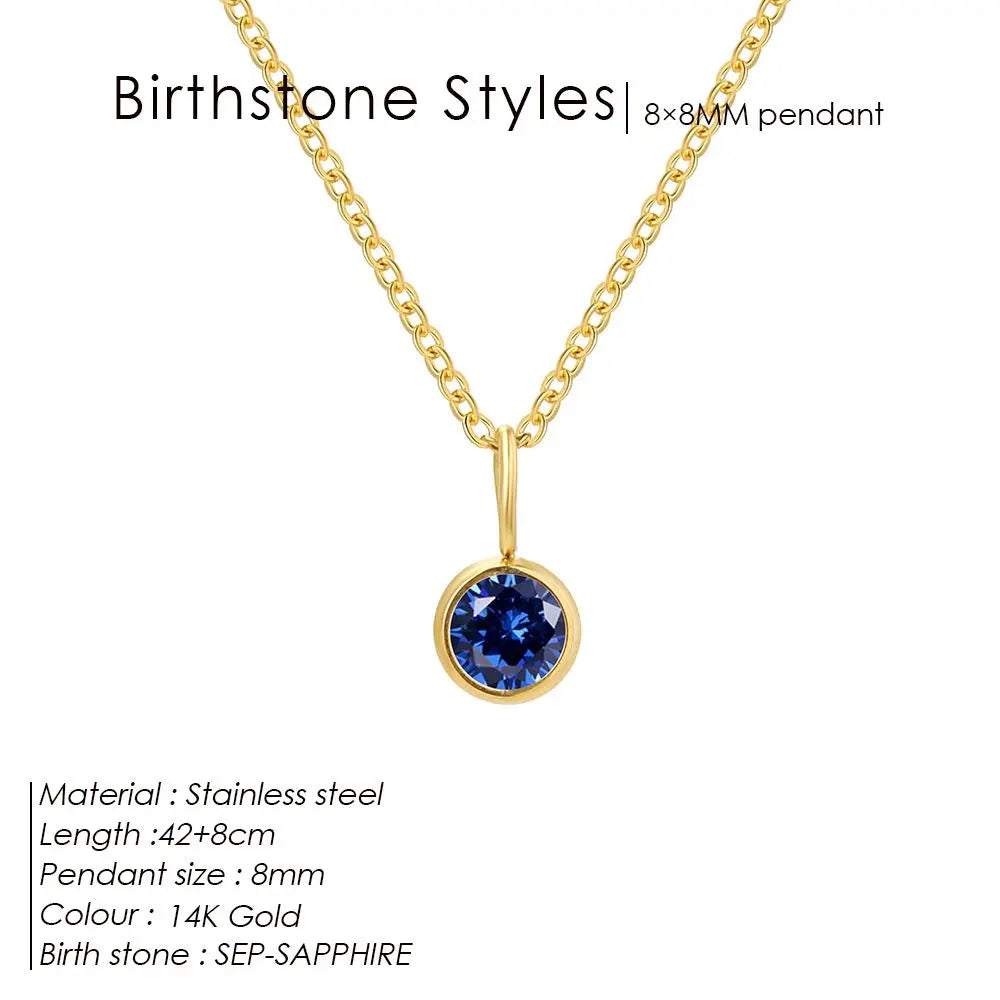 Stainless Steel Birthstone Necklace for Woman 12 Constellation DIY