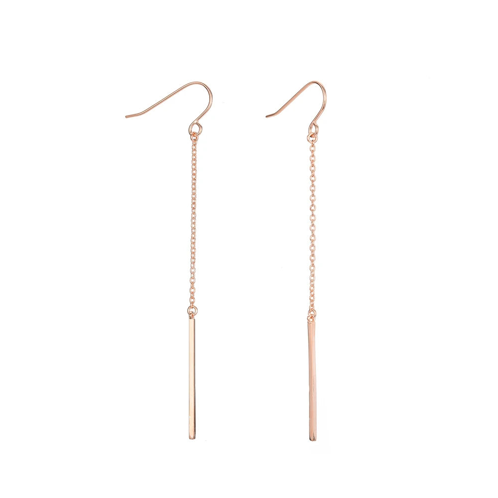 Long Fashion Stainless Steel Earrings for Women Korean Drop Dangle Earrings Minimalist Girls Party Gift Jewelry Wholesale