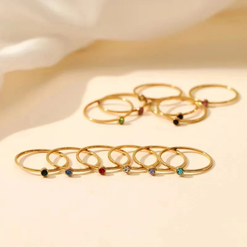 Single Diamond Birthstone Ring