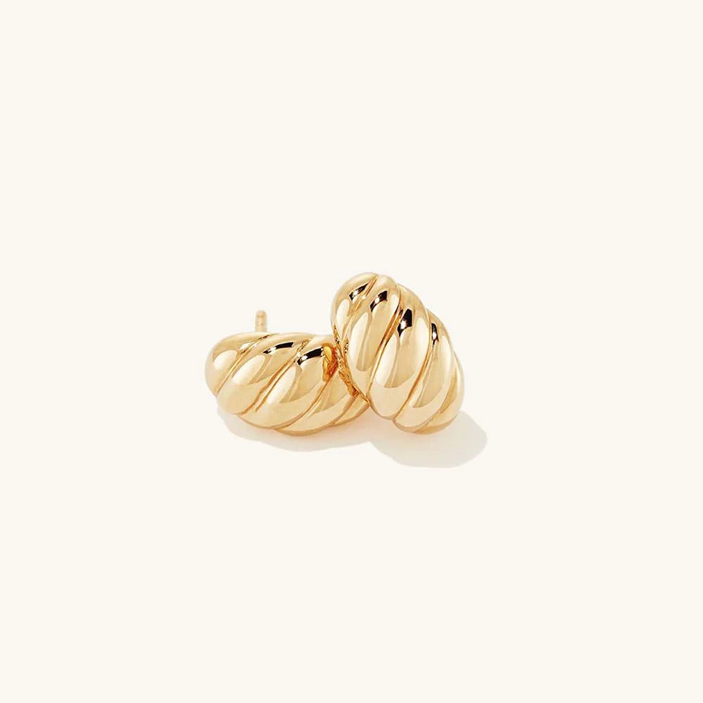 Bread Texture Stainless Steel Stud Earrings