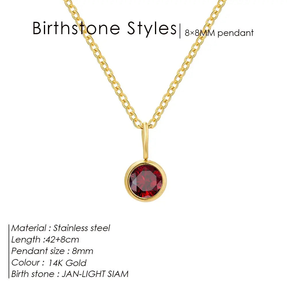 Stainless Steel Birthstone Necklace for Woman 12 Constellation DIY