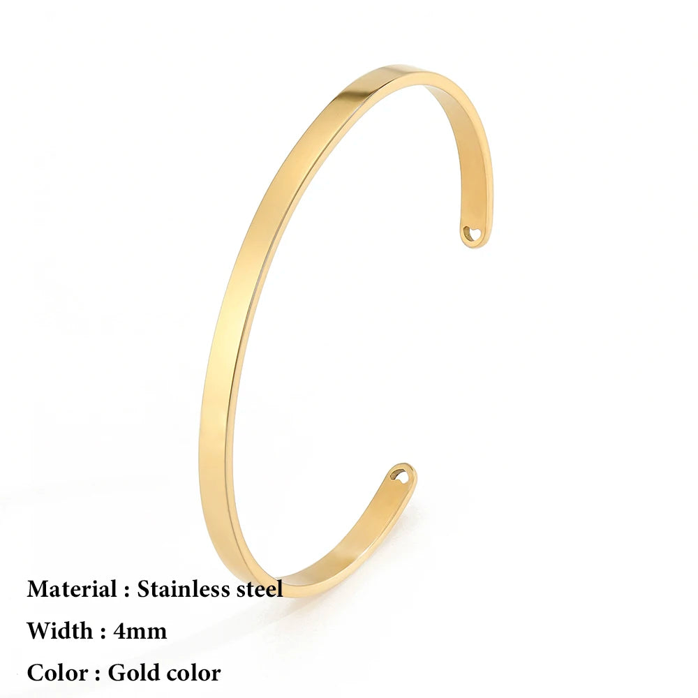 4mm/6mm Stainless Steel Bangle for Women