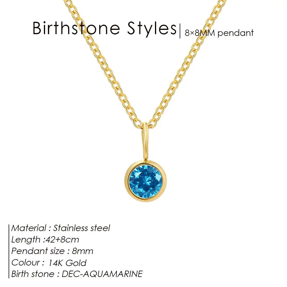Stainless Steel Birthstone Necklace for Woman 12 Constellation DIY