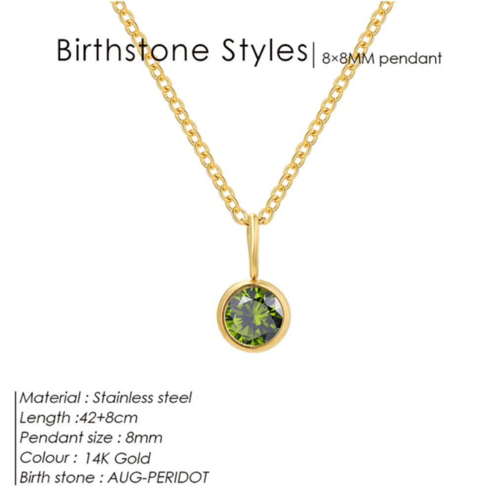 Stainless Steel Birthstone Necklace for Woman 12 Constellation DIY
