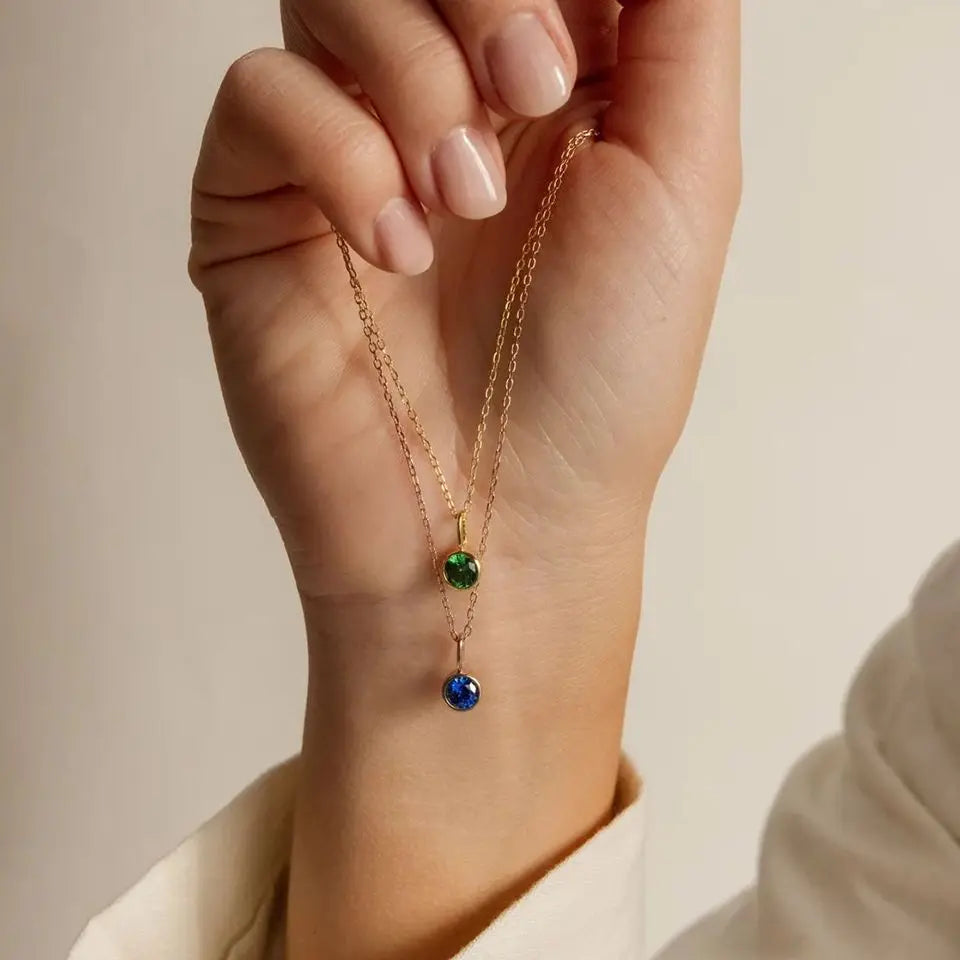 Stainless Steel Birthstone Necklace for Woman 12 Constellation DIY