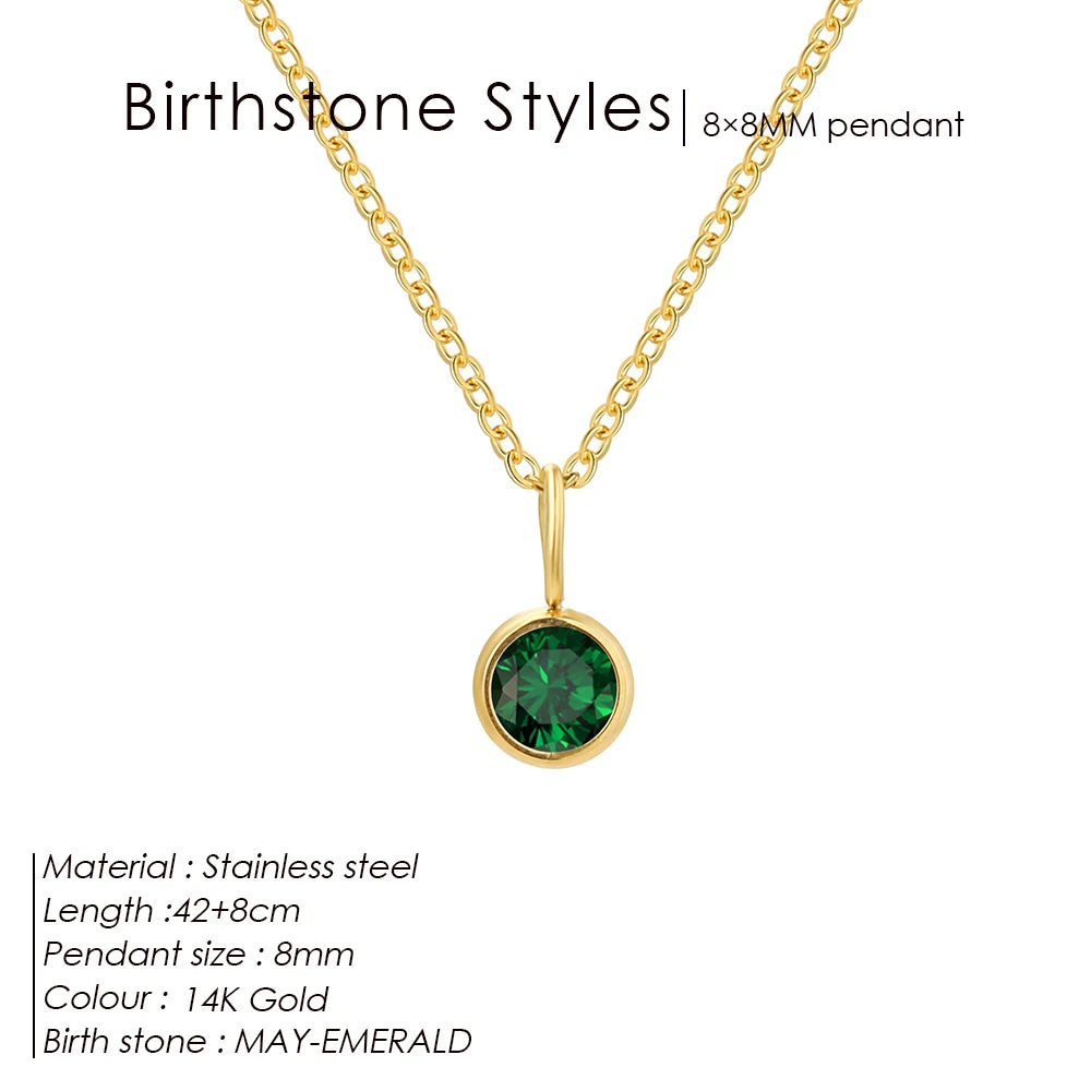Stainless Steel Birthstone Necklace for Woman 12 Constellation DIY