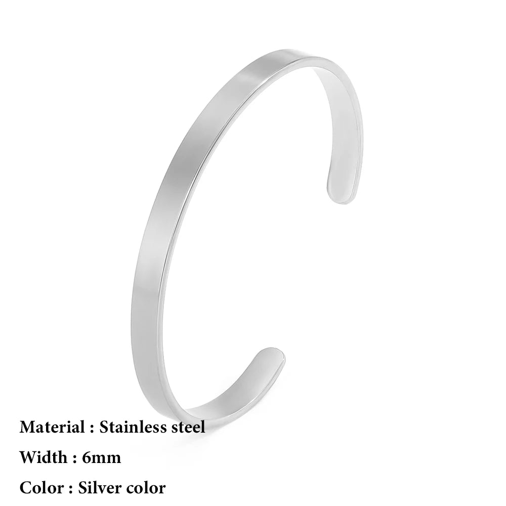 4mm/6mm Stainless Steel Bangle for Women
