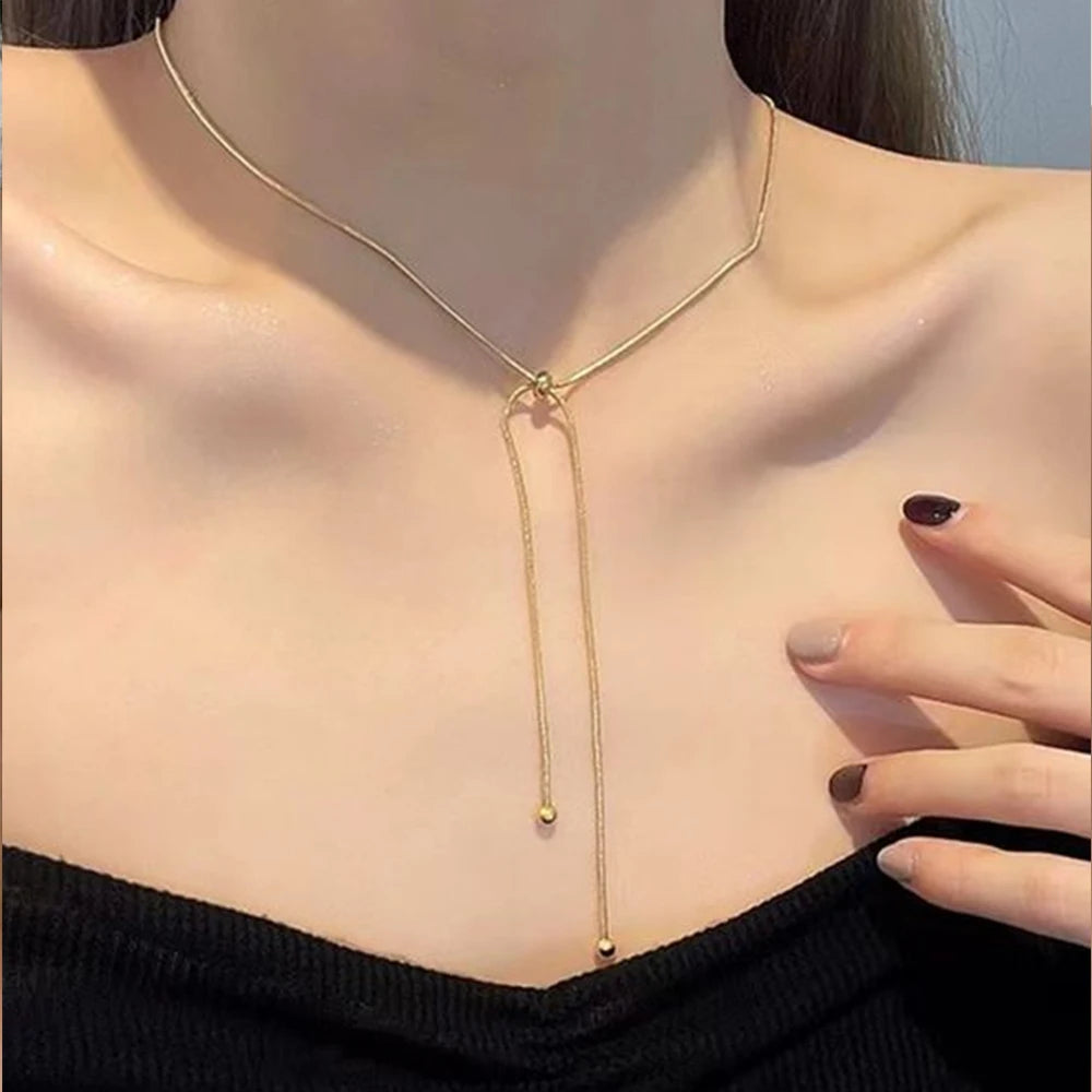 Cross Circle Snake Chain Necklace