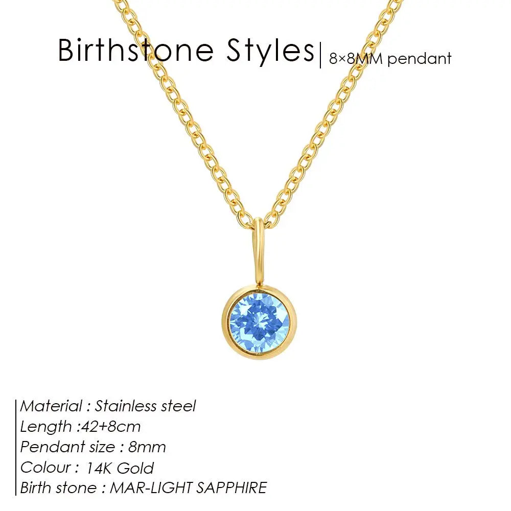 Stainless Steel Birthstone Necklace for Woman 12 Constellation DIY