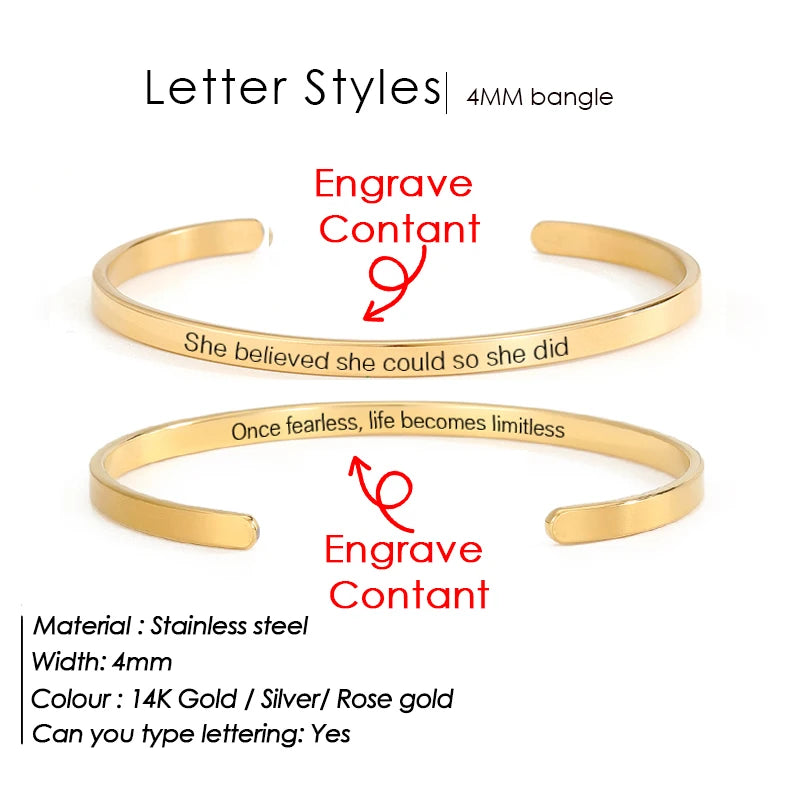 Personalized Engraved Bracelet for Women