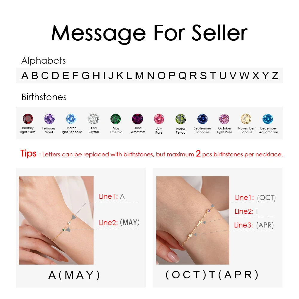 Personalized Birthstone Name Custom Bracelet