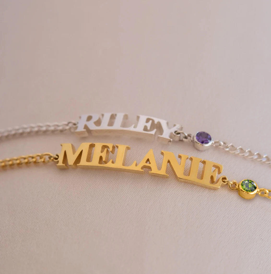 Birthstone Personalized Letter Customized Name Bracelet for Women Stainless Steel Jewelry Gift Support Dropshipping