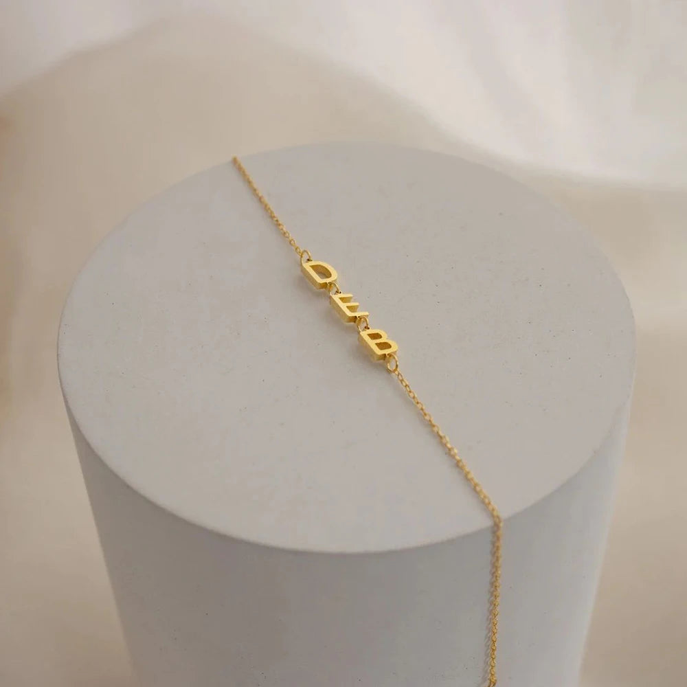 Stainless Steel Customized Name Bracelet for Women Girls Gold Color Chain Letter Personalized Charm Bracelets Jewelry