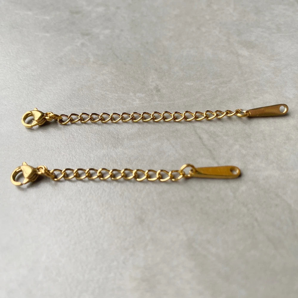 Extended Extension Tail Chain Stainless Steel Lobster Clasps Connector For Bracelet Necklace Jewelry Making