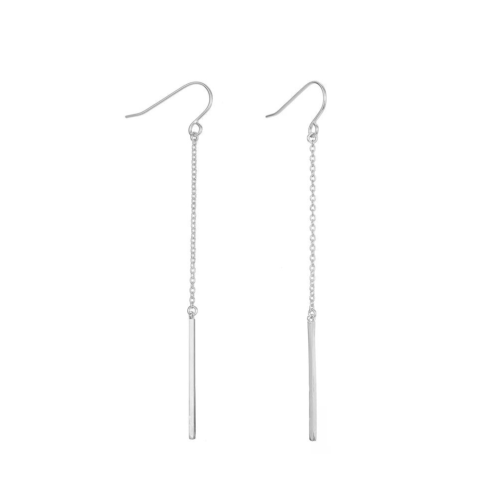 Long Fashion Stainless Steel Earrings for Women Korean Drop Dangle Earrings Minimalist Girls Party Gift Jewelry Wholesale