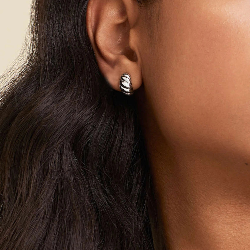 Bread Texture Stainless Steel Stud Earrings