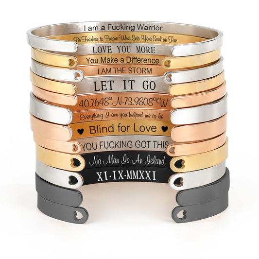 Personalized Engraved Bracelet for Women