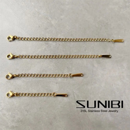 Extended Extension Tail Chain Stainless Steel  Lobster Clasps Connector For Bracelet Necklace Jewelry Making