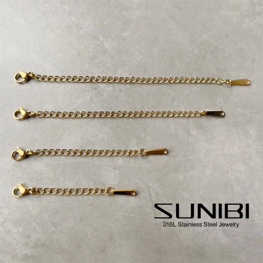 Extended Extension Tail Chain Stainless Steel  Lobster Clasps Connector For Bracelet Necklace Jewelry Making