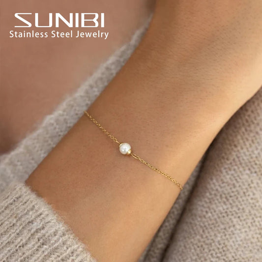 Sea Shell Pearl Ultra Thin Bracelet for Woman