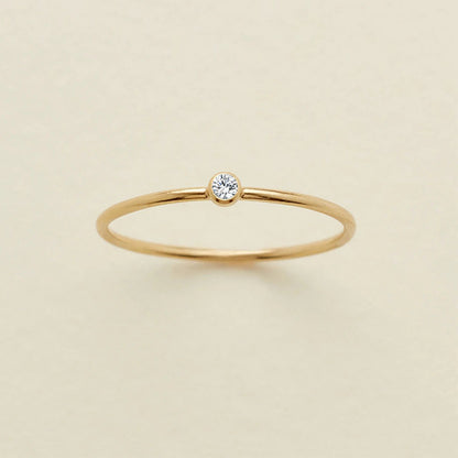 Single Diamond Birthstone Ring
