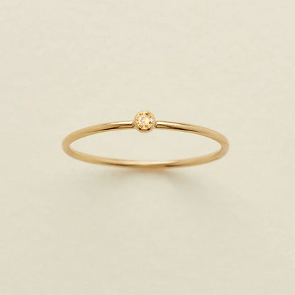 Single Diamond Birthstone Ring