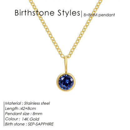 Stainless Steel Birthstone Necklace for Woman 12 Constellation DIY