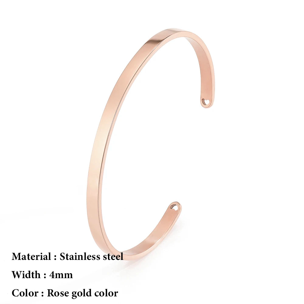 4mm/6mm Stainless Steel Bangle for Women