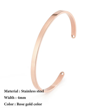 4mm/6mm Stainless Steel Bangle for Women