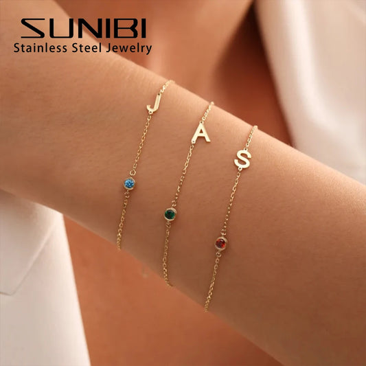 Personalized Birthstone Name Custom Bracelet