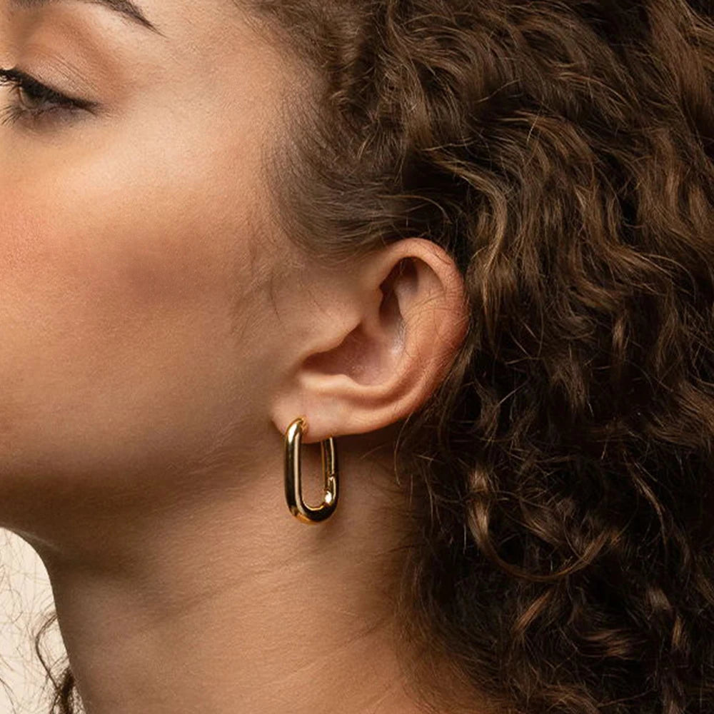 Stainless Steel Stud Earrings for Woman Prevent Allergy Fashion Vintage Handmade U-Shape Earring Circle Bride Jewelry