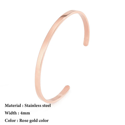 4mm/6mm Stainless Steel Bangle for Women