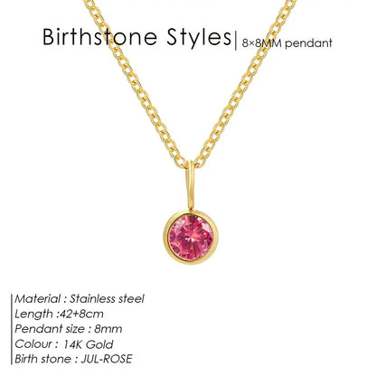 Stainless Steel Birthstone Necklace for Woman 12 Constellation DIY