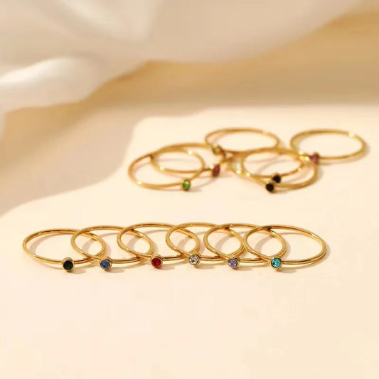 Single Diamond Birthstone Ring