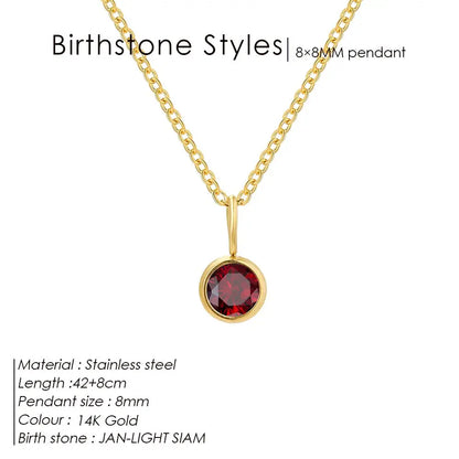Stainless Steel Birthstone Necklace for Woman 12 Constellation DIY
