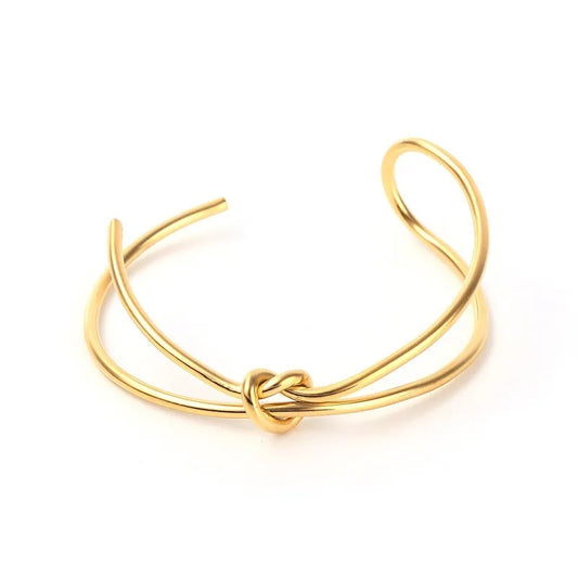 Stainless steel double knotted bracelet