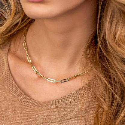 Stainless Steel Link Chain Choker Necklaces for Women