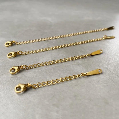 Extended Extension Tail Chain Stainless Steel  Lobster Clasps Connector For Bracelet Necklace Jewelry Making