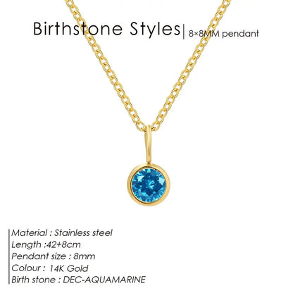 Stainless Steel Birthstone Necklace for Woman 12 Constellation DIY