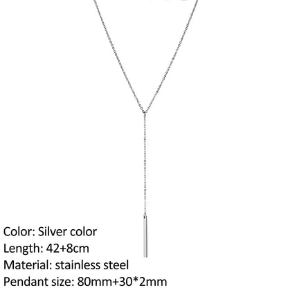 Vertical Bar Pendant Stainless Steel Necklaces